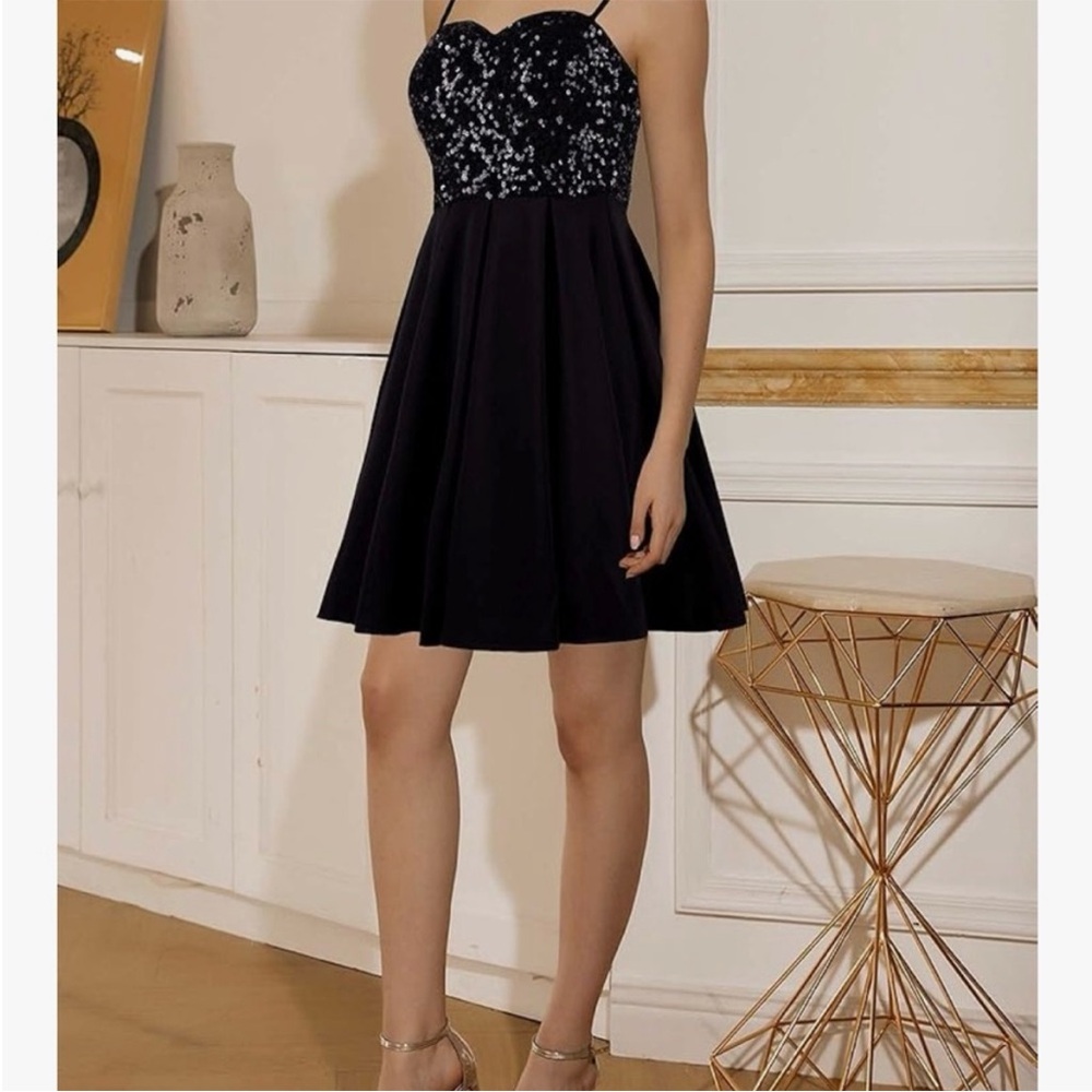 Angel fashions strapless sequin dress